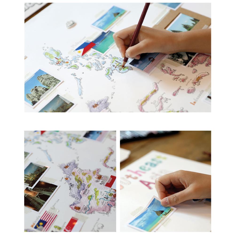 Dream Sky Nation-Map Decorative Coloring Painting DIY Paper Continent Map - Southest Asia