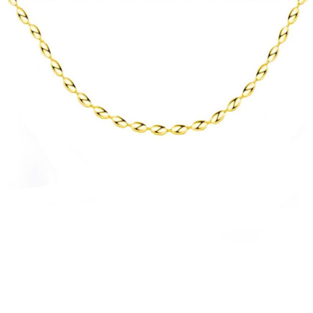 Thermal Steel Metal Rice Beads Chain Necklace Choker